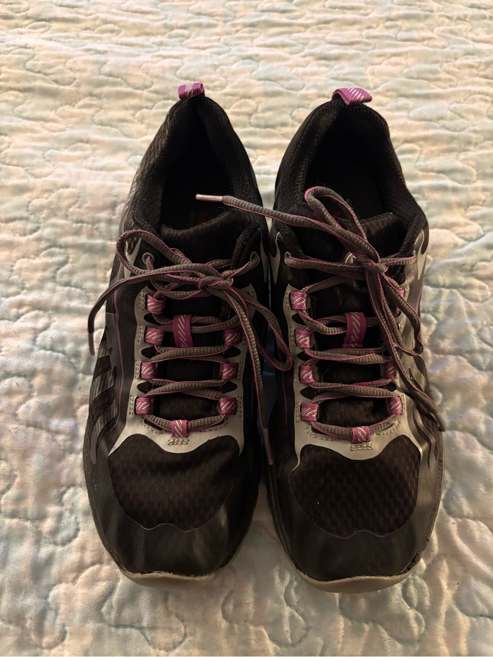 Merrell Black Trail Sneakers with Purple Accents